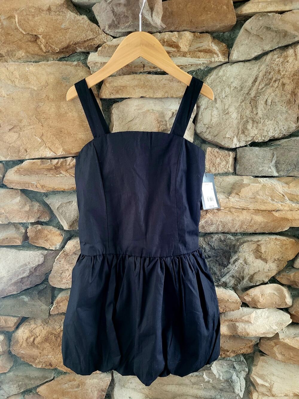 NWT Art Class Black Bubble Hem Dress - Size S (6/7) Coquette Balletcore Twee